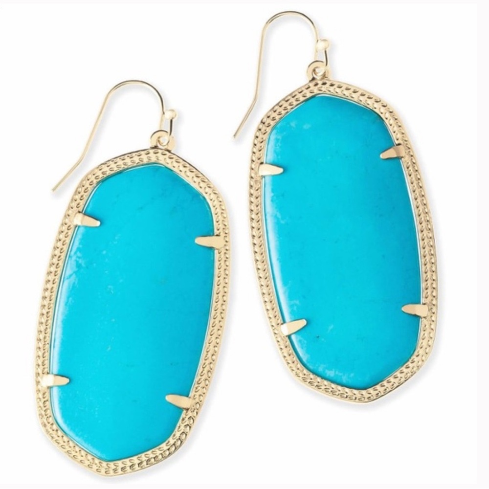 Kendra Scott Danielle Gold and Blue Drop Earrings